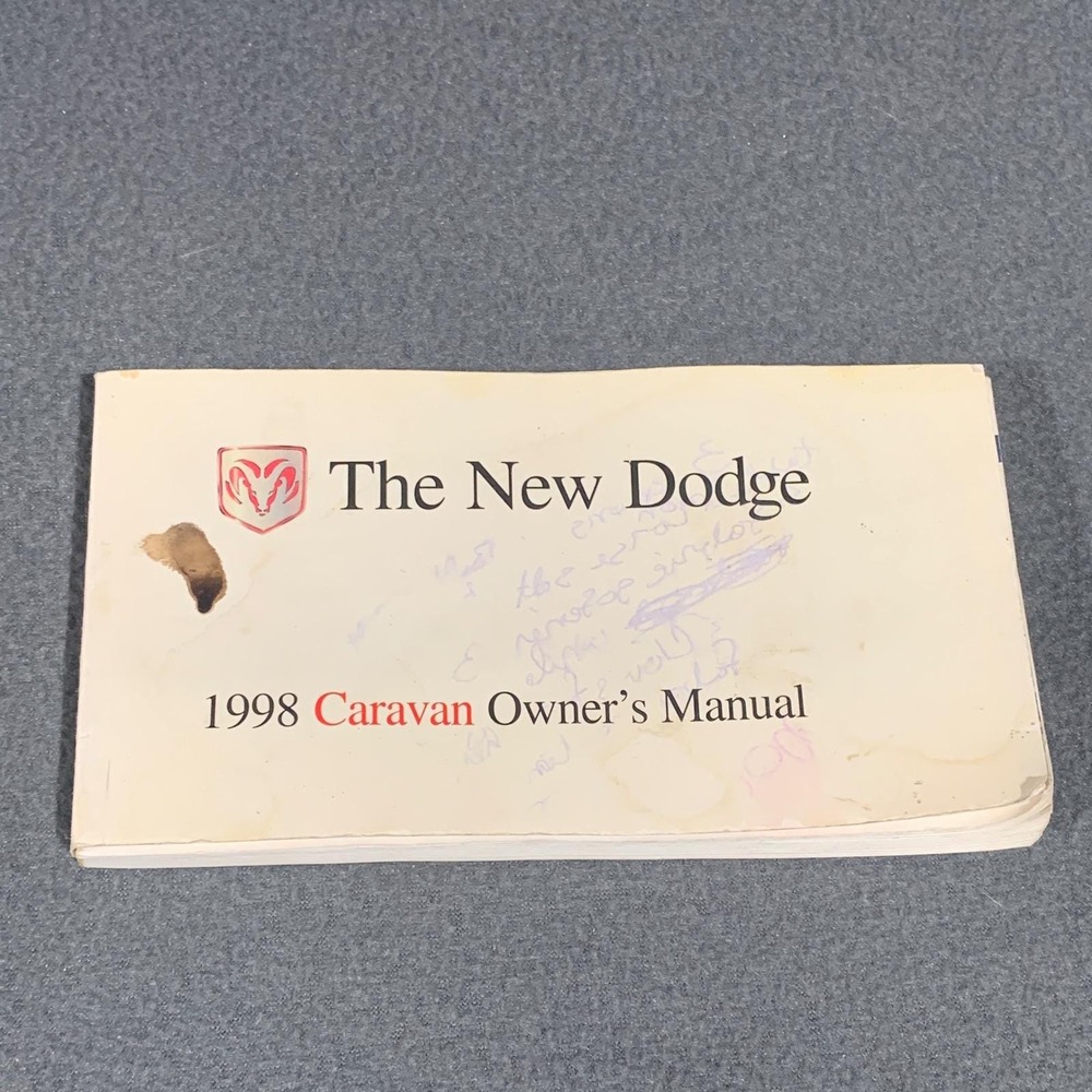 1998 Dodge Caravan Owner's Manual Chrysler 81-226-9817 Second Edition Handbook